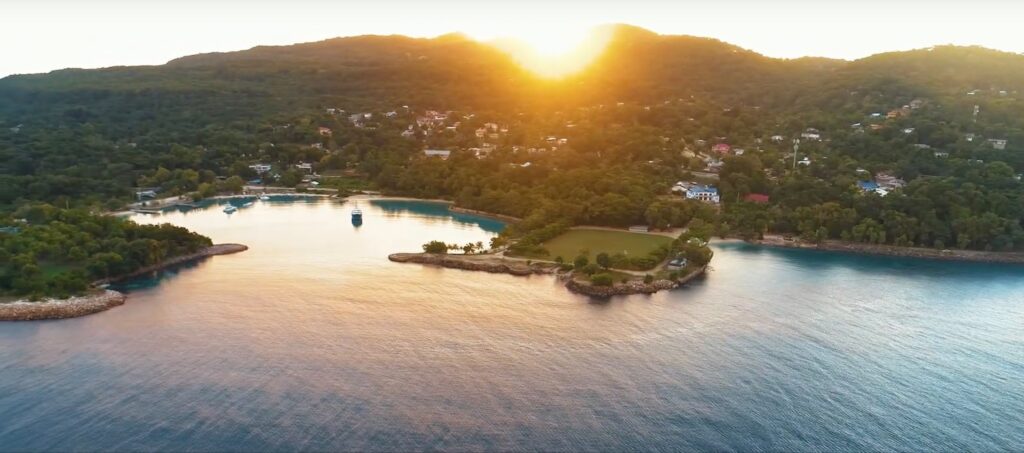 Top view of James Bond Beach